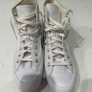 Converse Women's Chuck Taylor All Star High Lugged White Chunky Sneakers Size 9